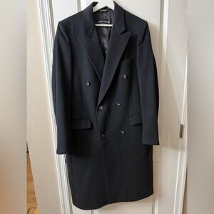 Pierre Cardin Men's Elegant Black Trench Coat.100% Pure Wool